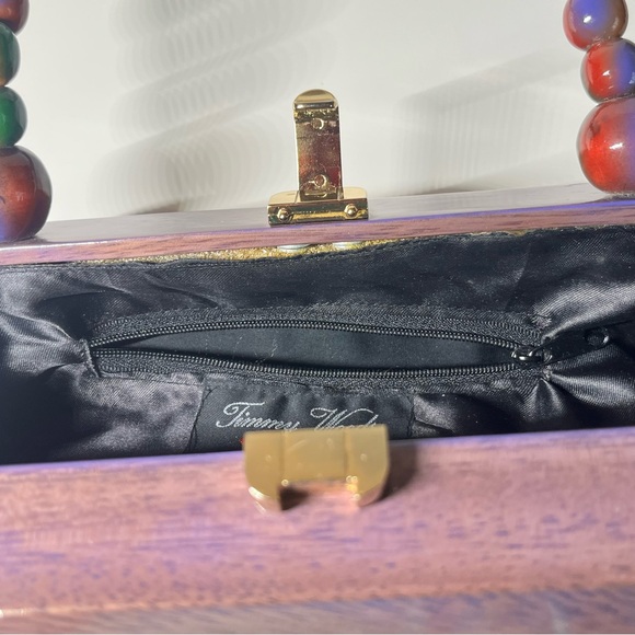 Timmy Woods, Women’s Beverly Hills, Vintage Wooded Purse - Picture 8 of 16